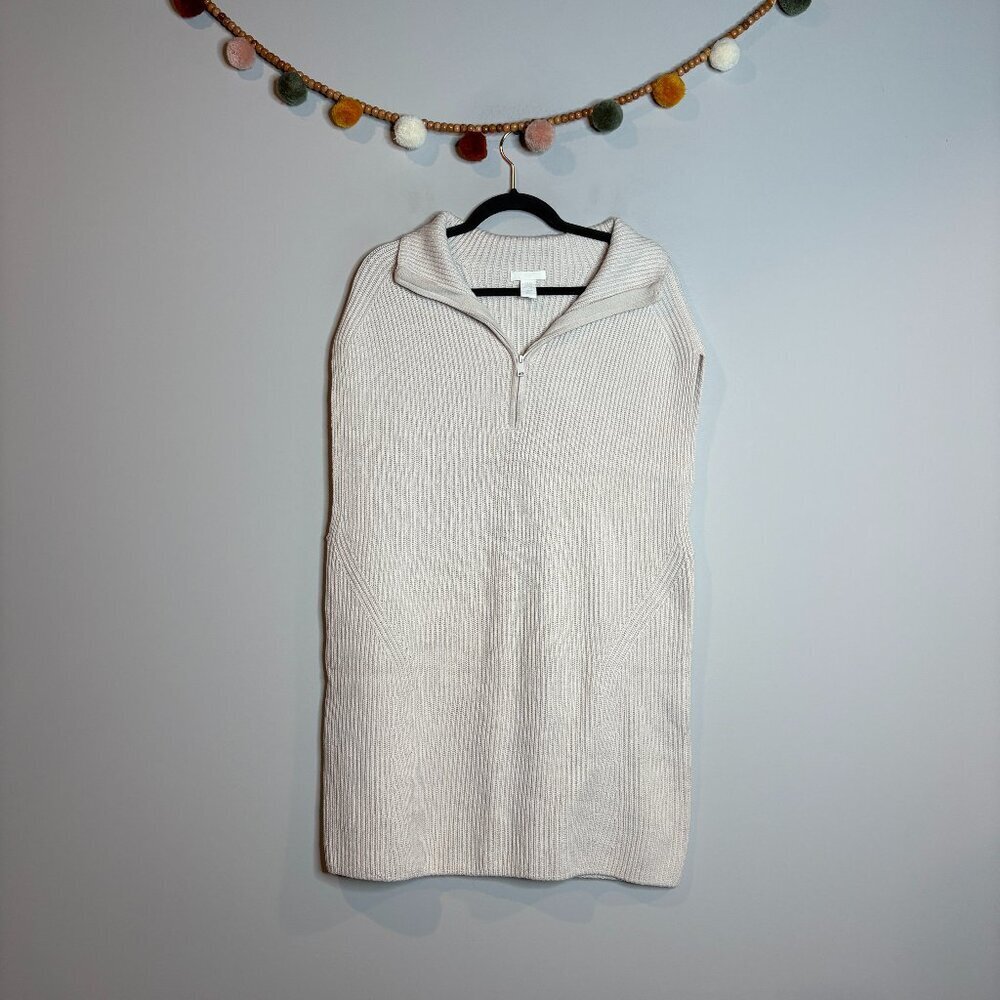 🔆 H&M cream collared half zip sweater tunic